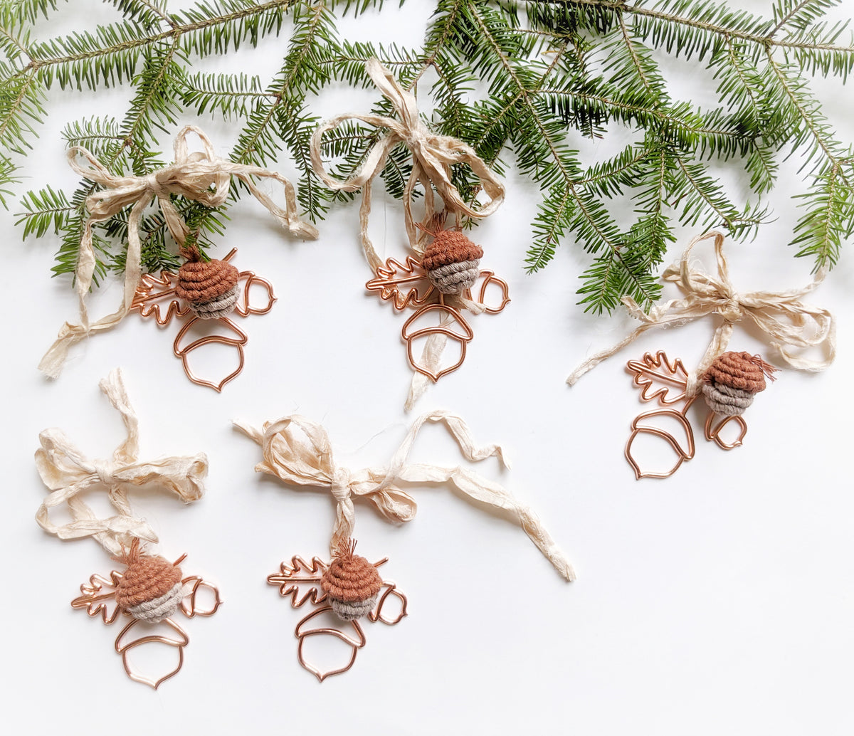 Macrame Acorn Frame Ornament