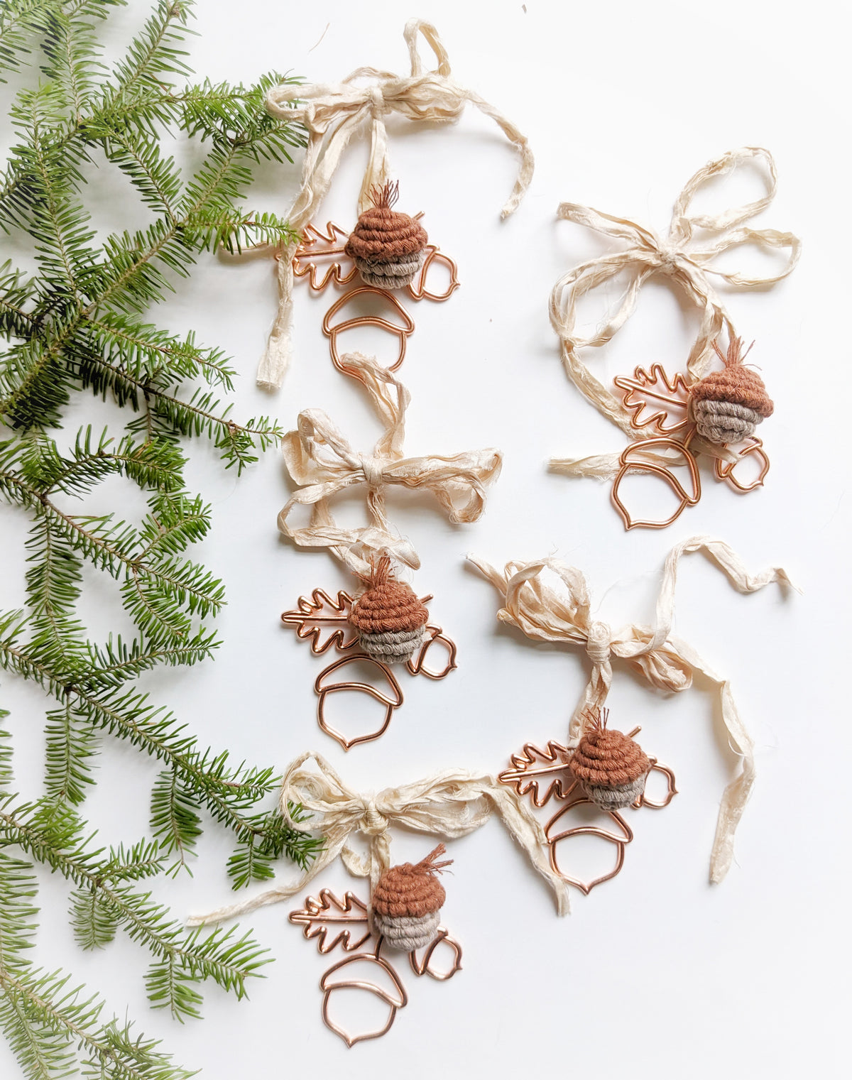 Macrame Acorn Frame Ornament
