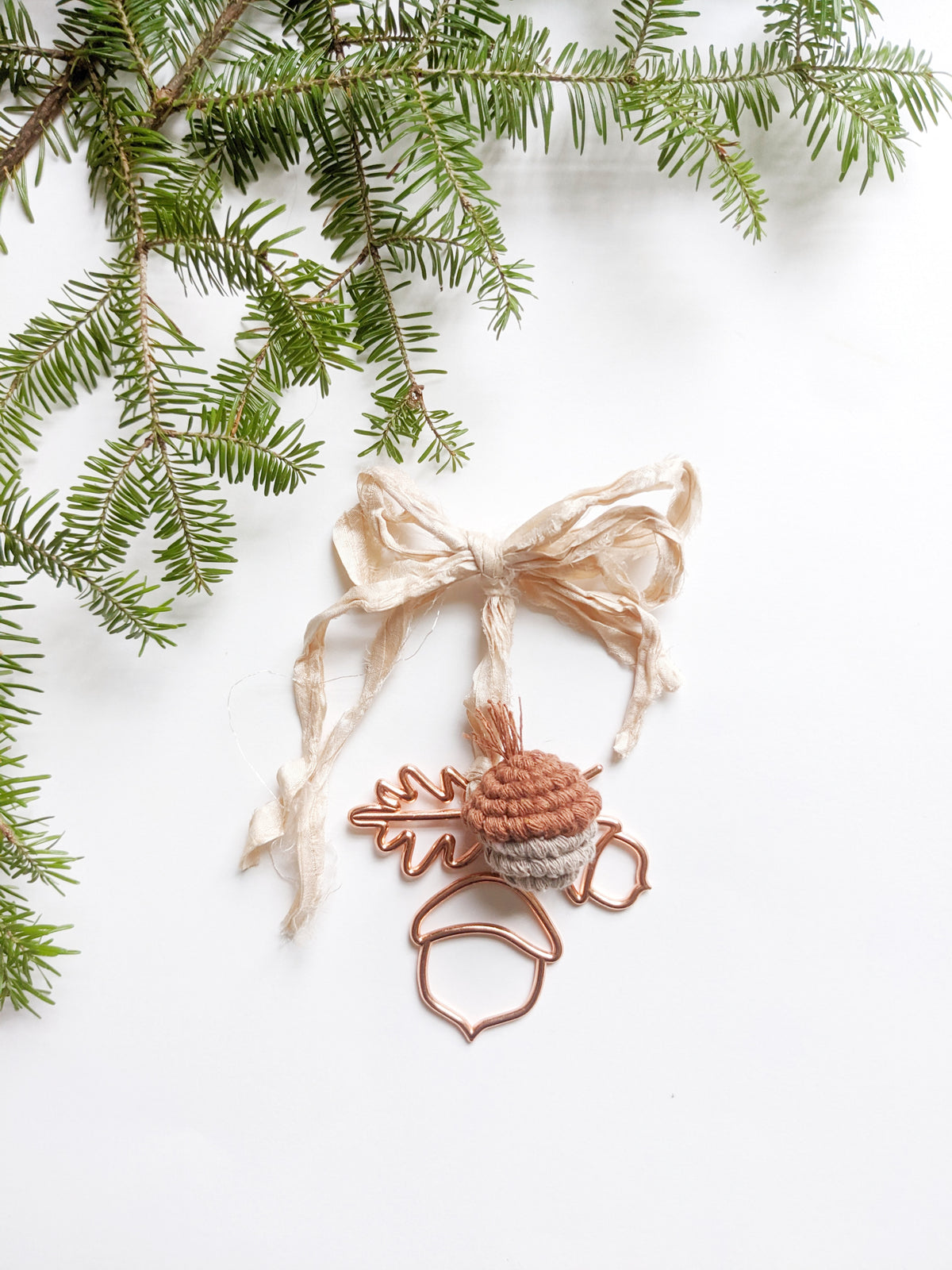Macrame Acorn Frame Ornament