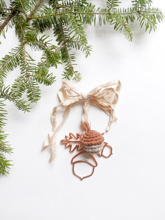 Macrame Acorn Frame Ornament