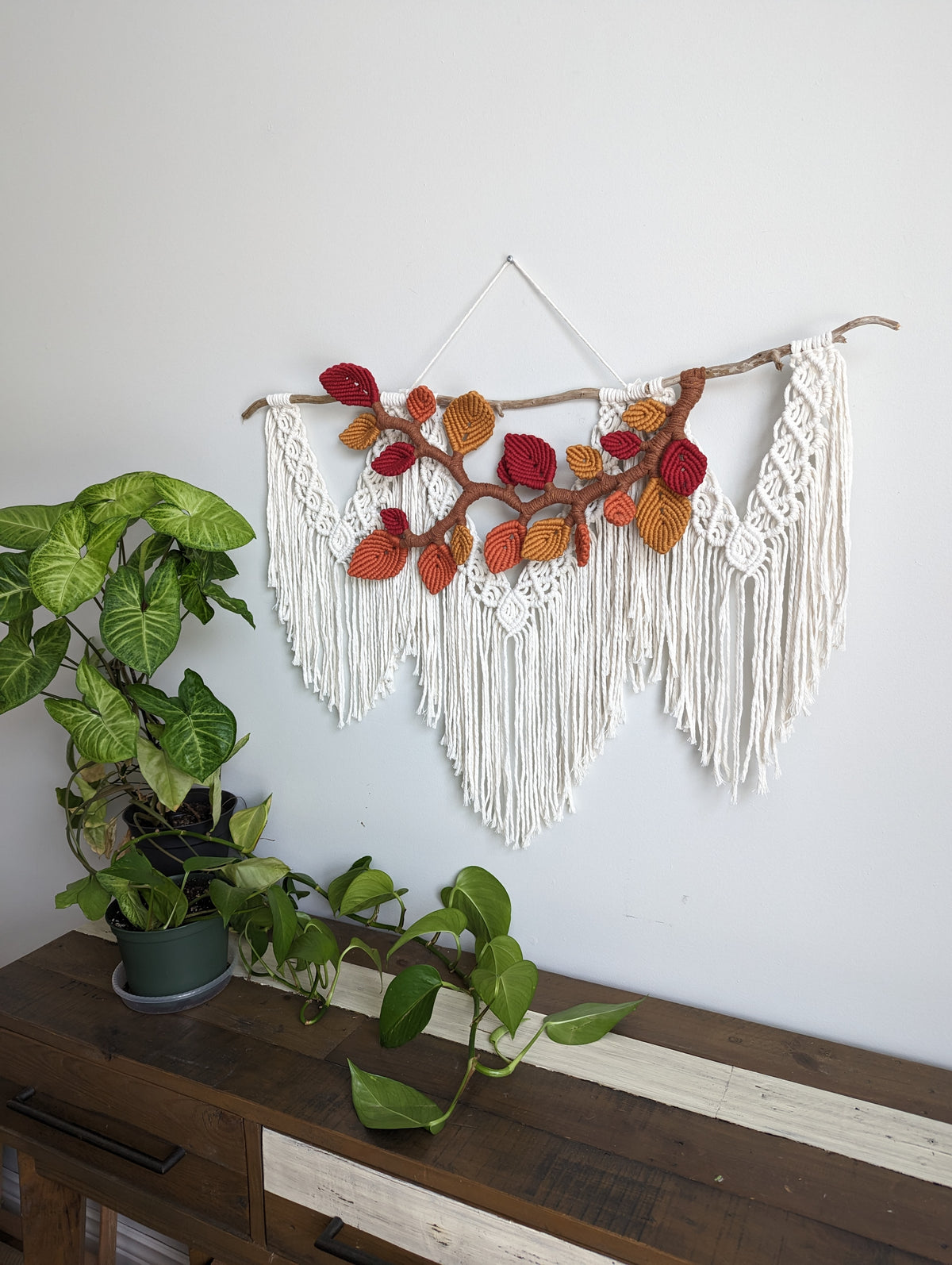 Flower Crown Macrame Hanging - Large - Autumn Leaves
