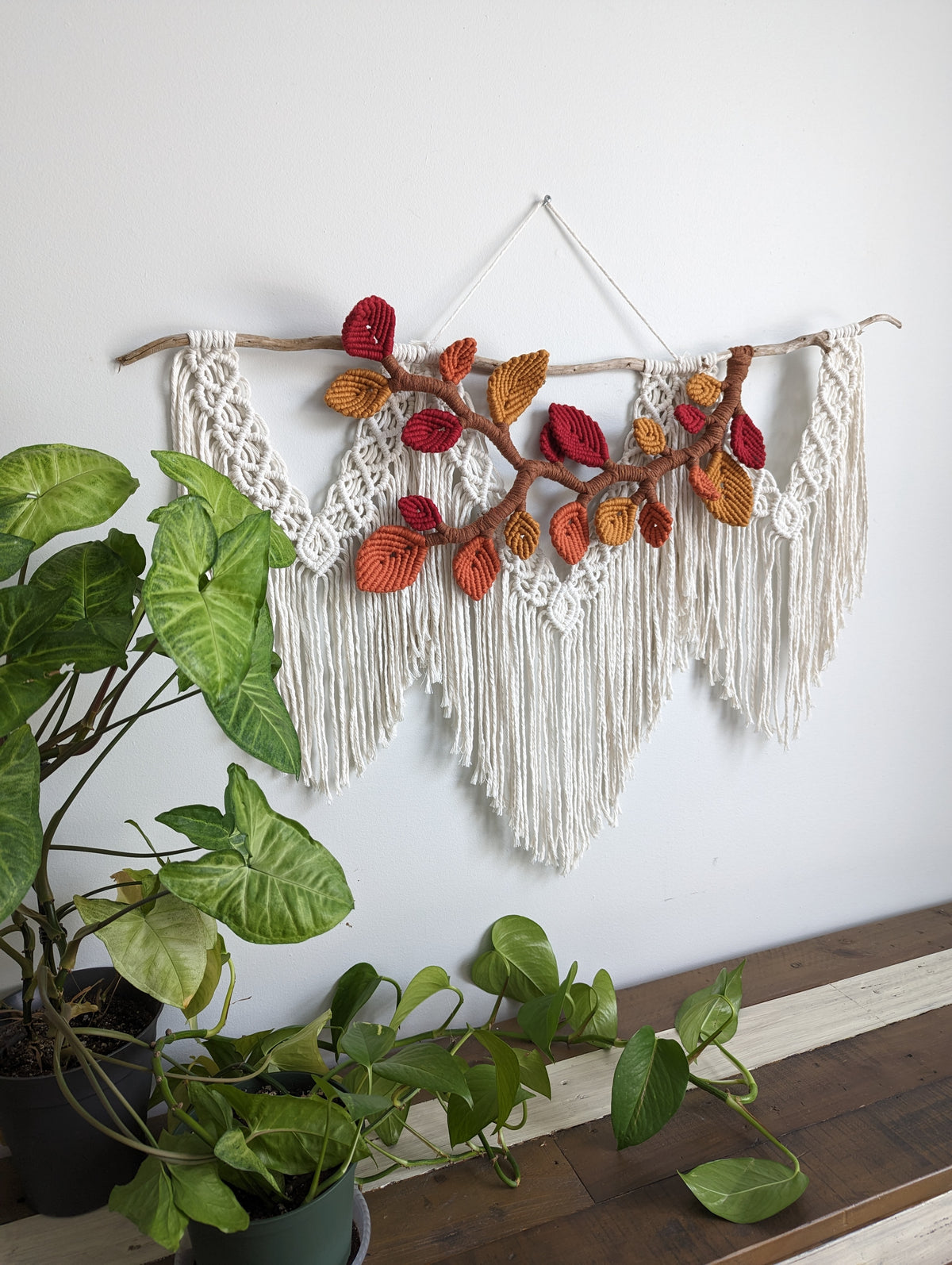 Flower Crown Macrame Hanging - Large - Autumn Leaves