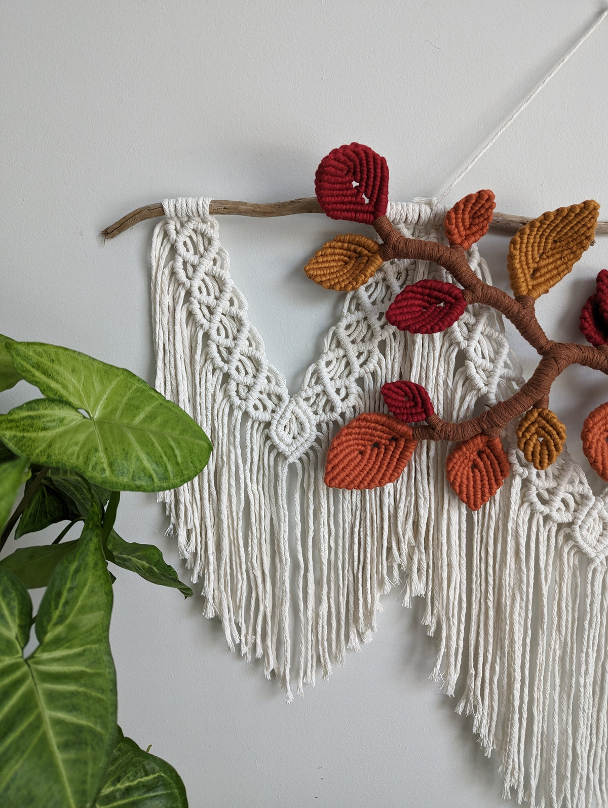 Flower Crown Macrame Hanging - Large - Autumn Leaves