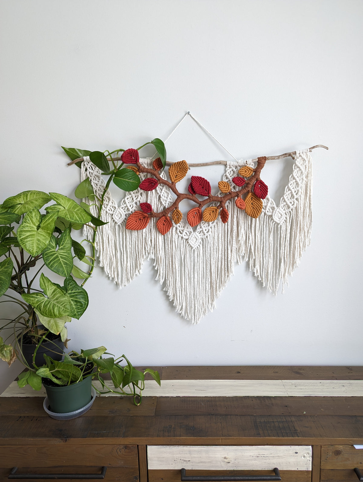 Flower Crown Macrame Hanging - Large - Autumn Leaves