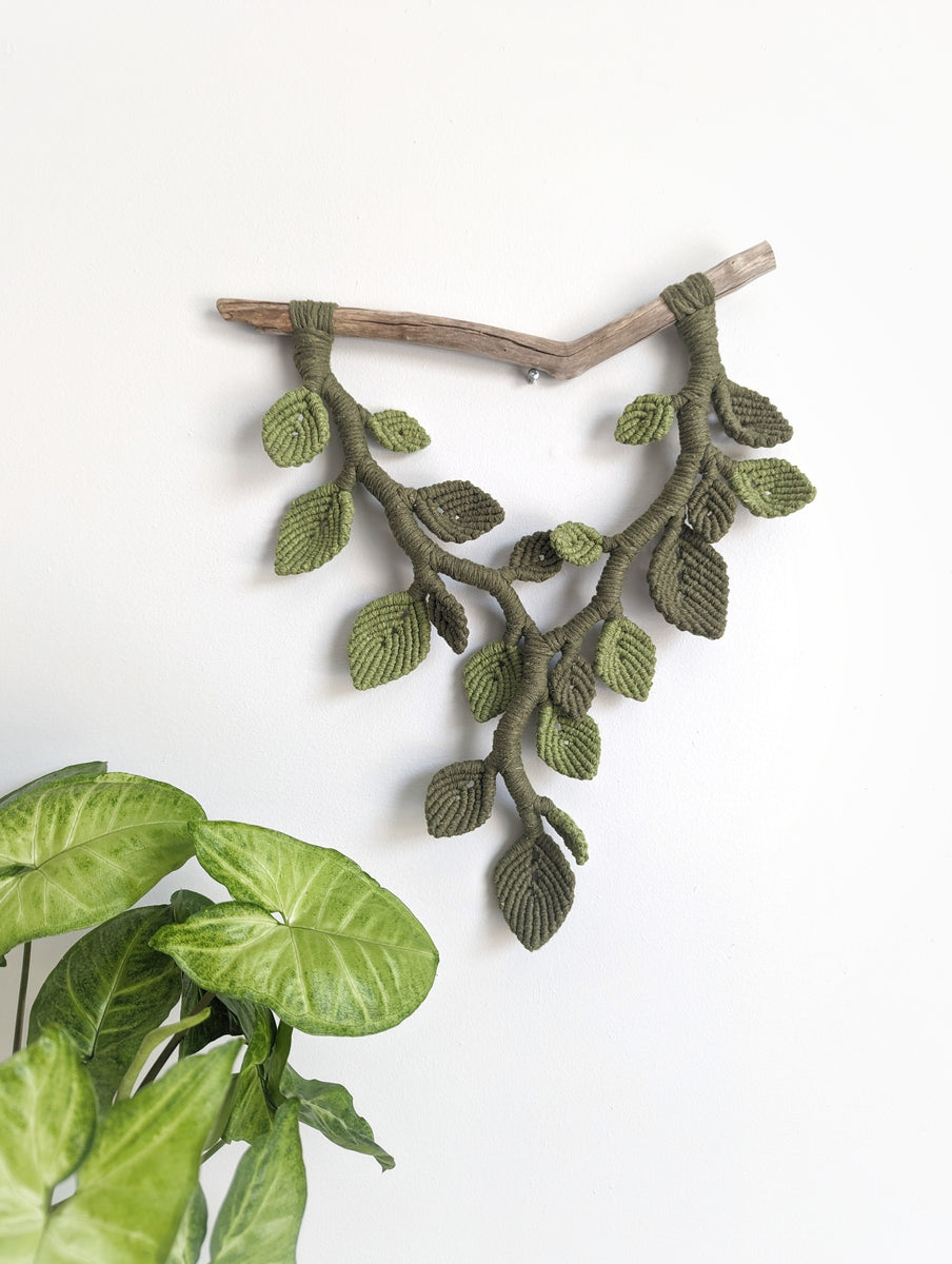 Macrame Leafy Sculpture Hanging String Theories Fiber Design