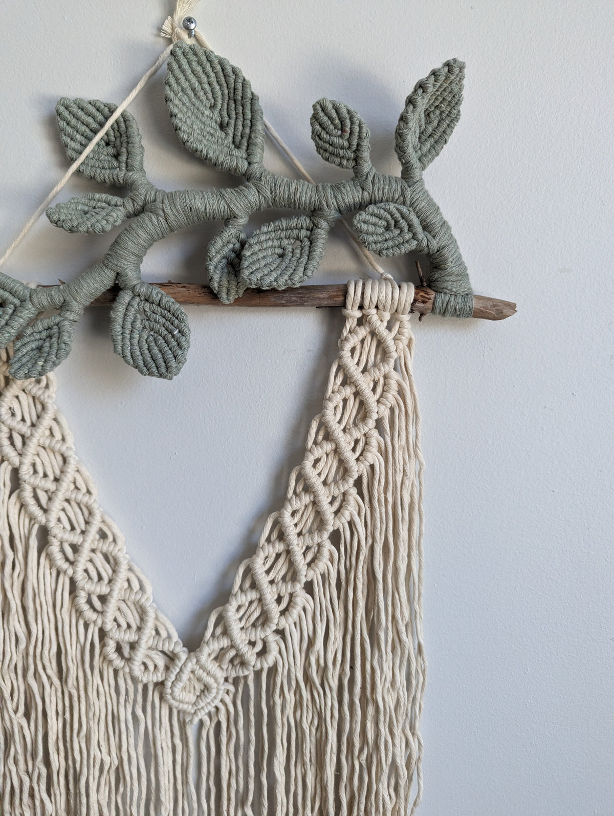 Flower Crown Macrame Hanging - Small - Natural & Sage