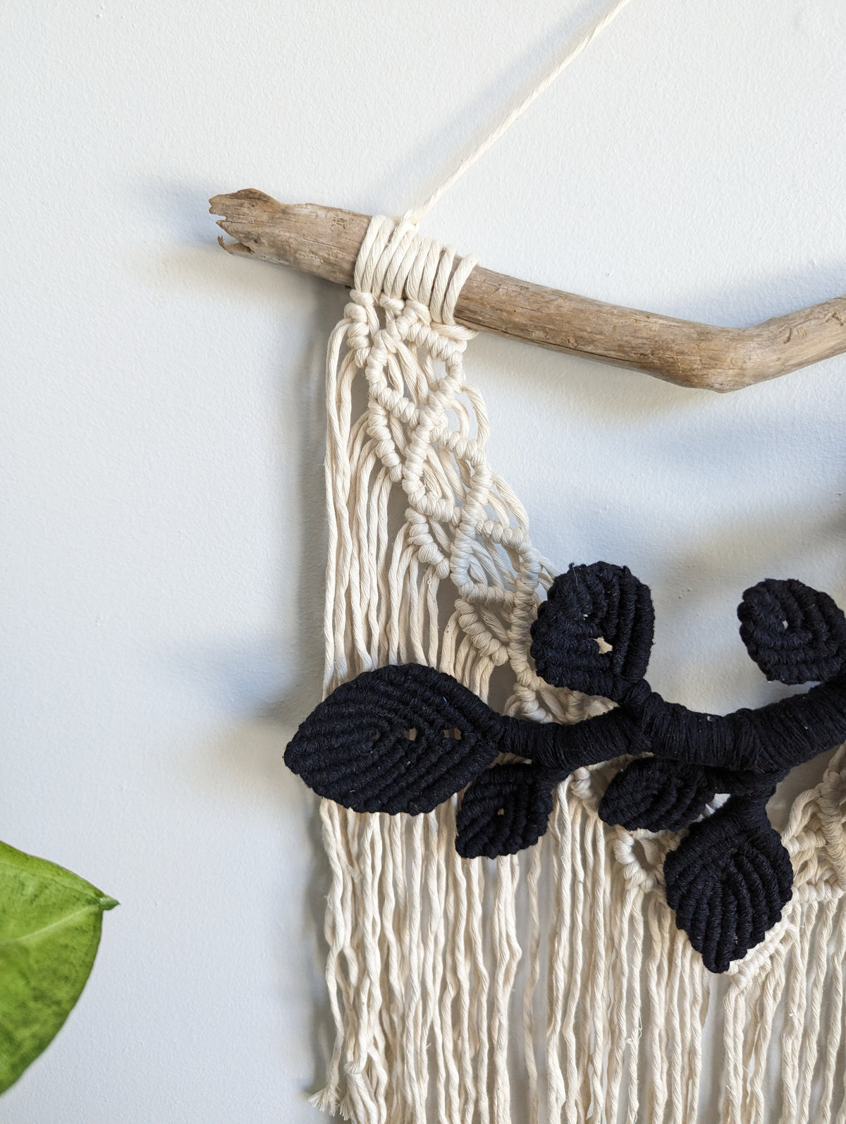 Flower Crown Macrame Hanging - Small - Natural & Black