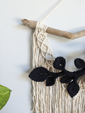 Load image into Gallery viewer, Flower Crown Macrame Hanging - Small - Natural &amp; Black
