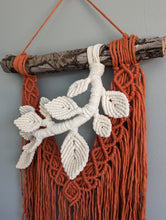 Load image into Gallery viewer, Flower Crown Macrame Hanging - Small - Burnt Orange &amp; Natural
