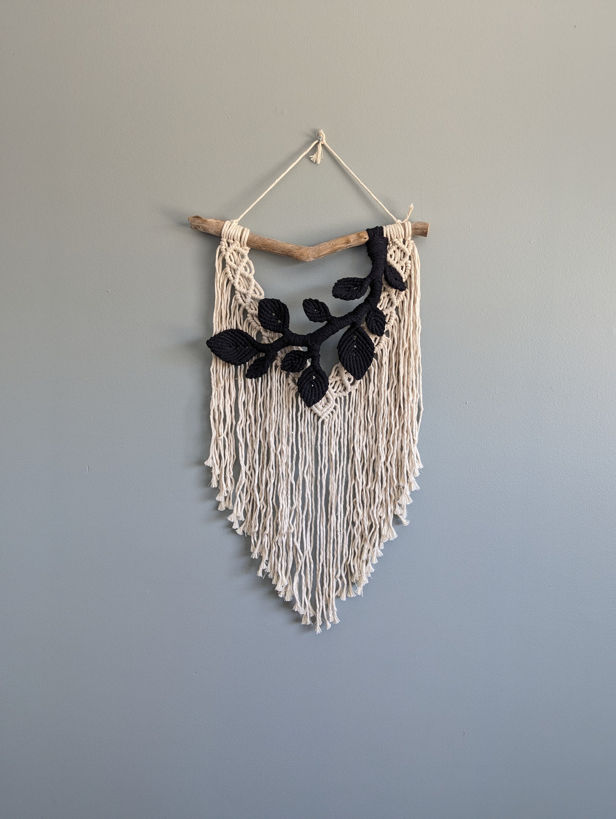 Flower Crown Macrame Hanging - Small - Natural & Black