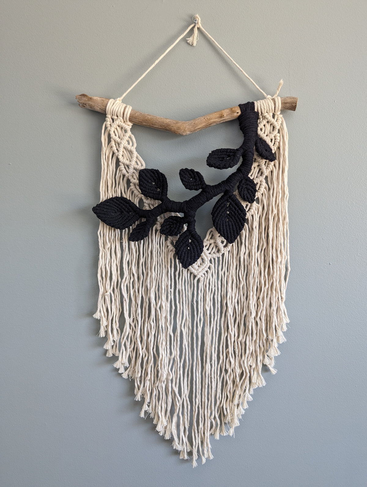 Flower Crown Macrame Hanging - Small - Natural & Black