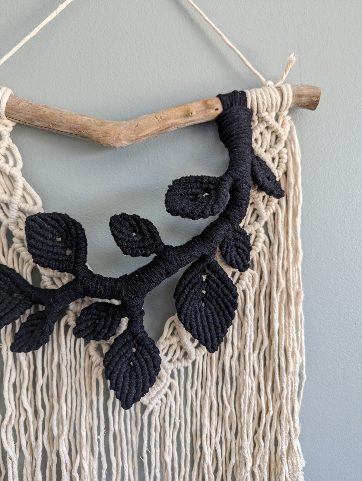 Flower Crown Macrame Hanging - Small - Natural & Black