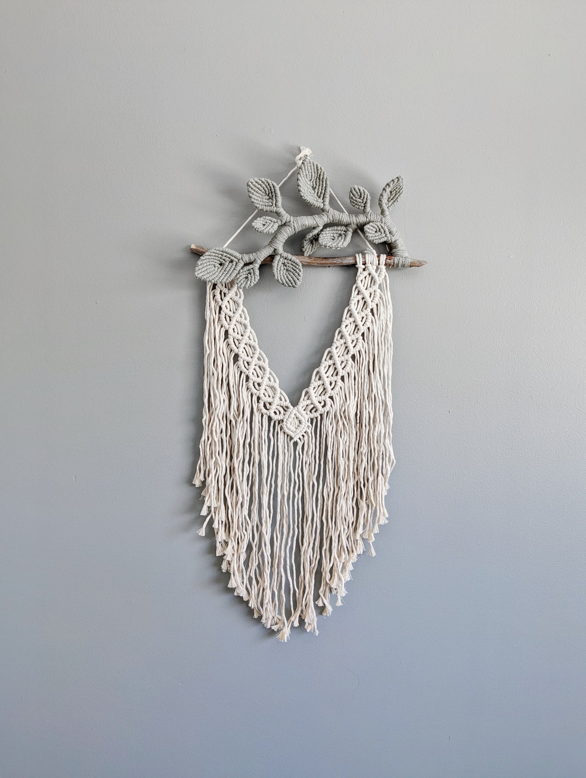 Flower Crown Macrame Hanging - Small - Natural & Sage