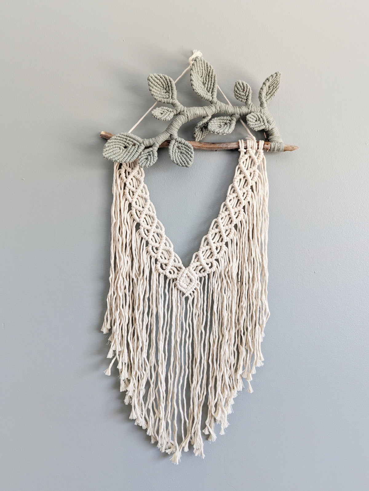 Flower Crown Macrame Hanging - Small - Natural & Sage