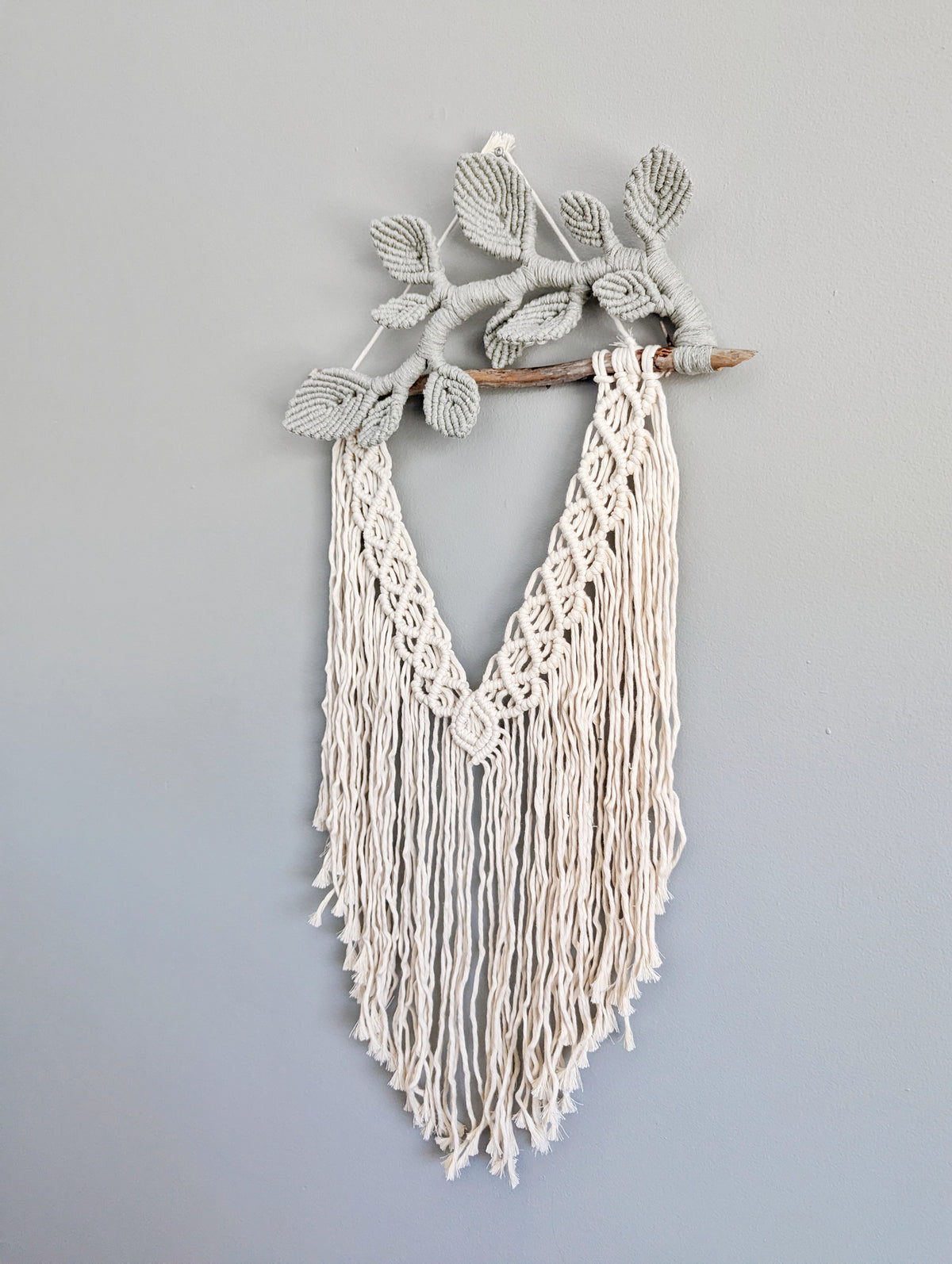 Flower Crown Macrame Hanging - Small - Natural & Sage