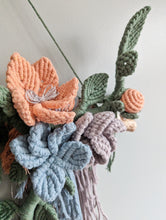 Load image into Gallery viewer, Macrame Boho Floral Wall Hanging Sculpture
