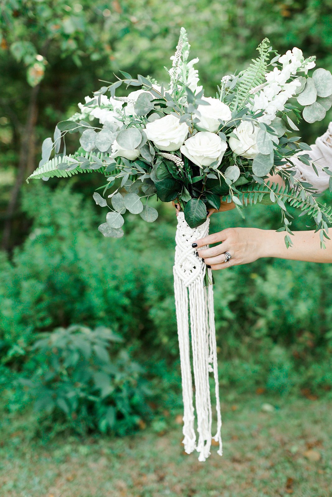 Macrame Wedding Bouquet Wrap in Cream String Theories Fiber Design