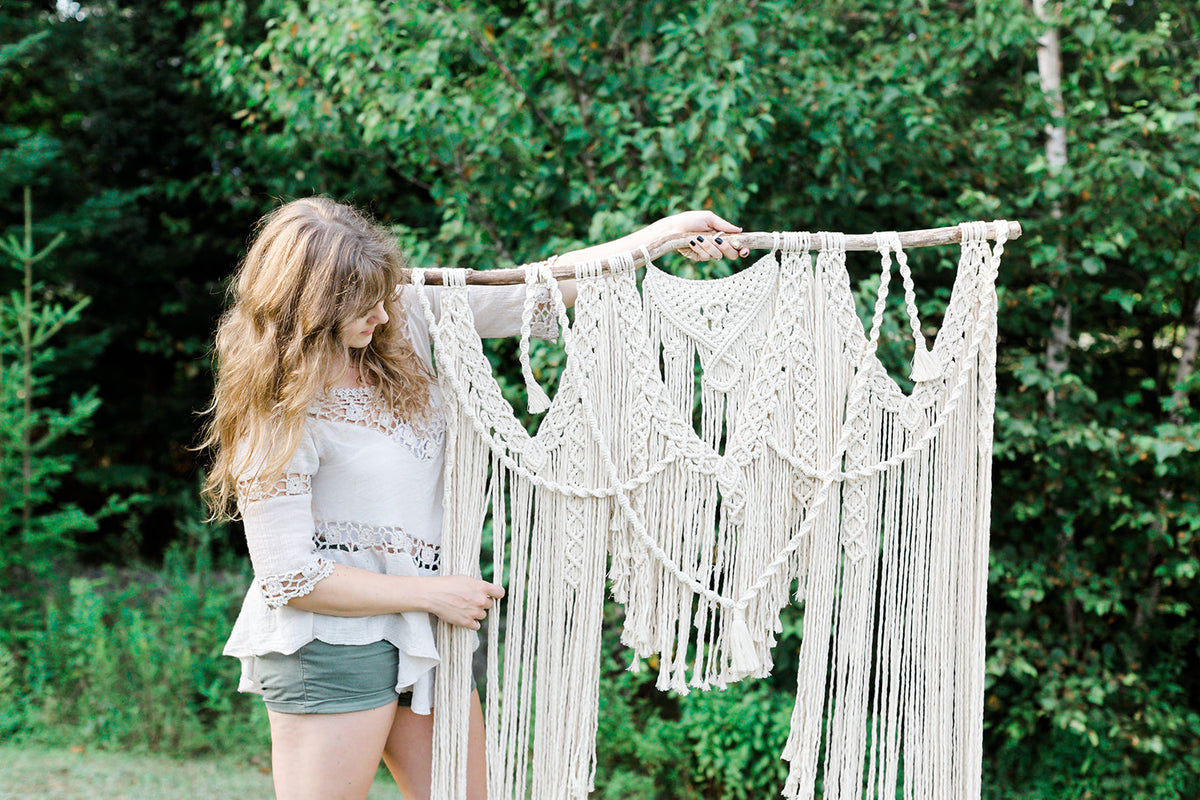 Macrame Wedding Backdrop // Macrame Ceremony Arch String Theories Fiber Design