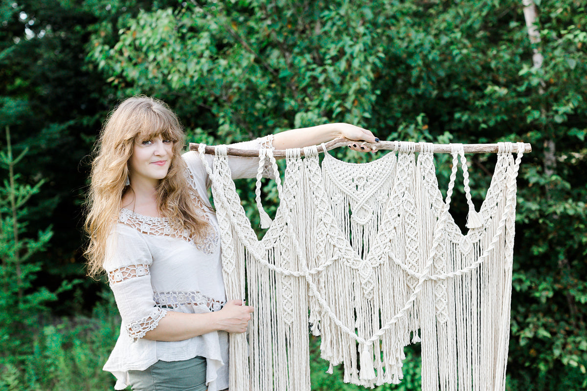 Macrame Wedding Backdrop // Macrame Ceremony Arch String Theories Fiber Design