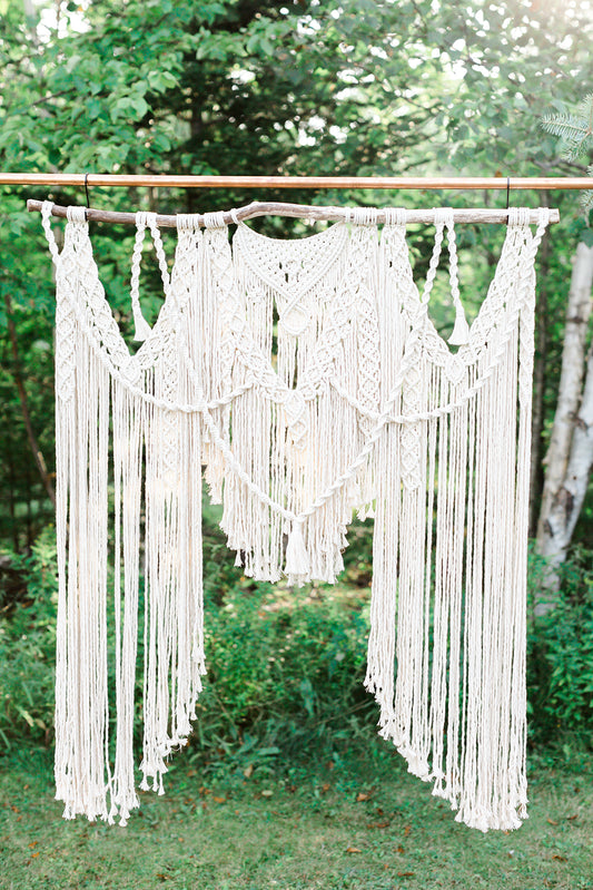 Macrame Wedding Backdrop // Macrame Ceremony Arch String Theories Fiber Design