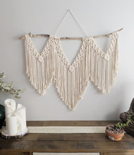 Load image into Gallery viewer, Macrame Wall Hanging - Triple Fringe String Theories Fiber Design
