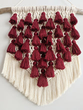 Load image into Gallery viewer, Large Merlot Tassel Macrame Tapestry String Theories Fiber Design
