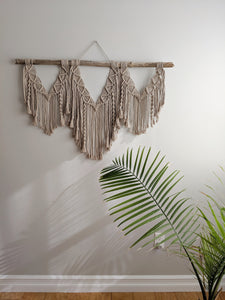 Macrame Wall Hanging - Triple Fringe with Spirals
