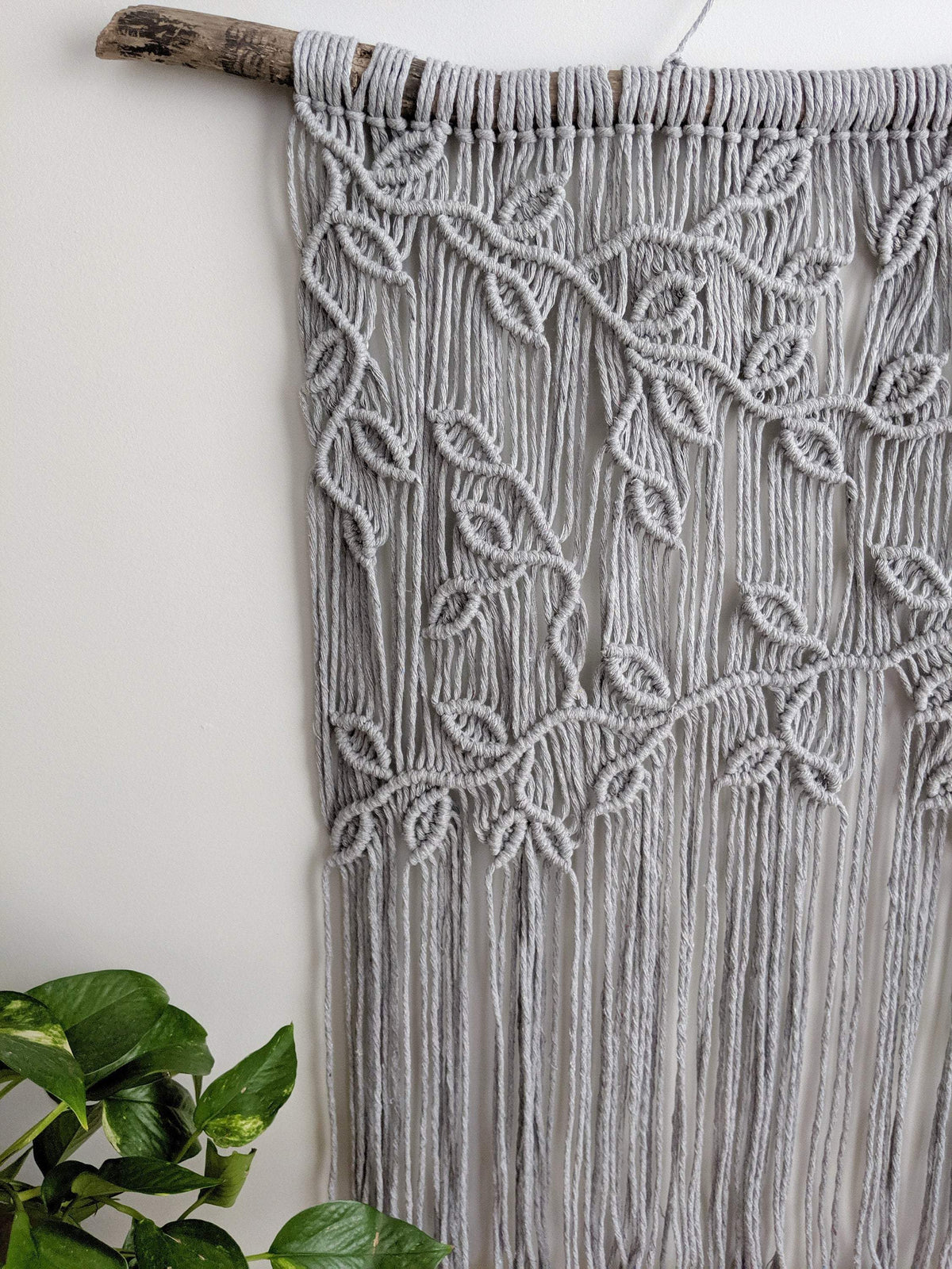 Extra Large Macrame Vines and Leaves Wall Hanging String Theories Fiber Design