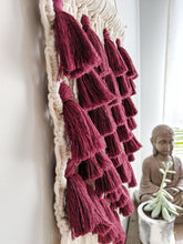 Load image into Gallery viewer, Large Merlot Tassel Macrame Tapestry String Theories Fiber Design
