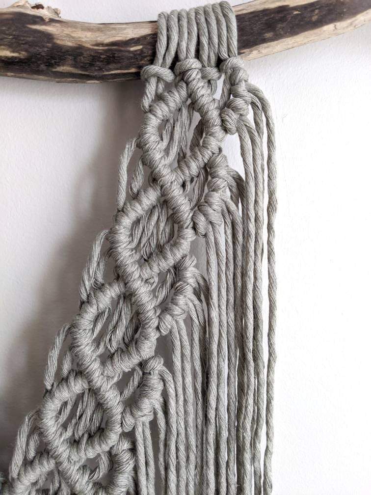Macrame Wall Hanging - Triple Fringe String Theories Fiber Design