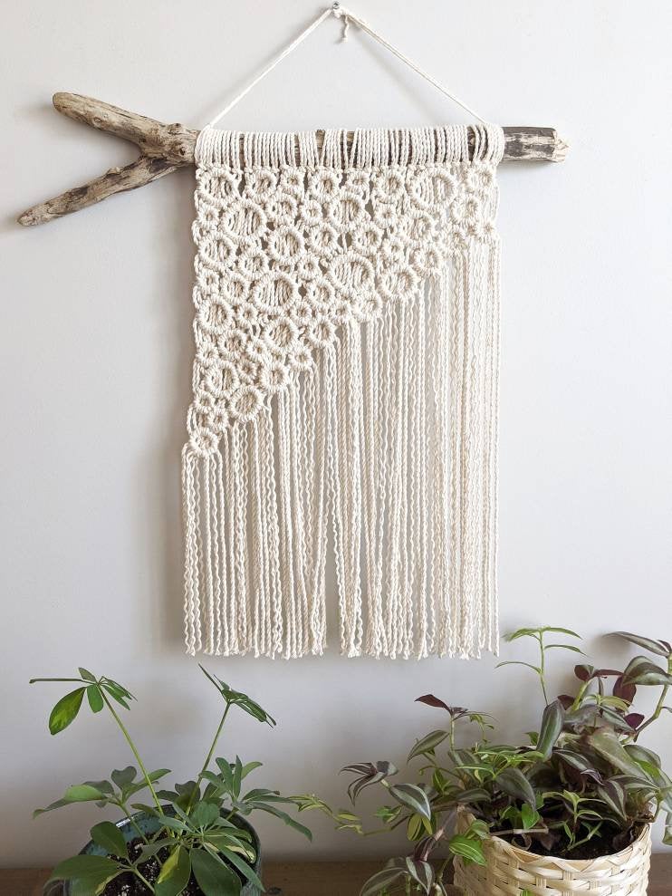 Macrame Asymmetric Bubble Wall Hanging String Theories Fiber Design
