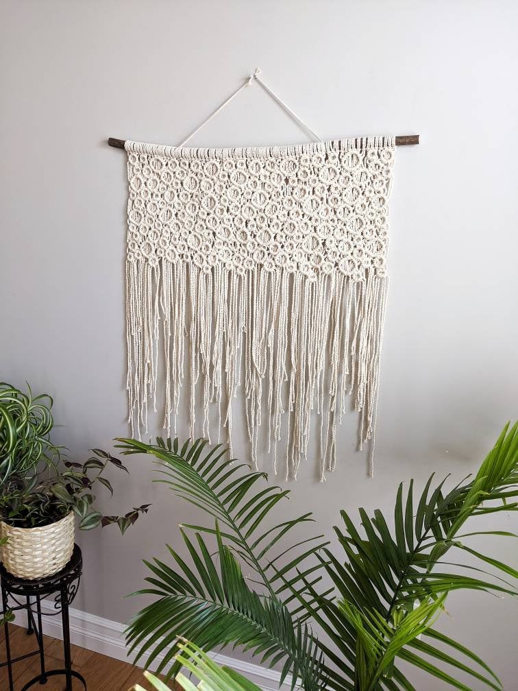 Extra Large Macrame Bubbles Wall Hanging String Theories Fiber Design